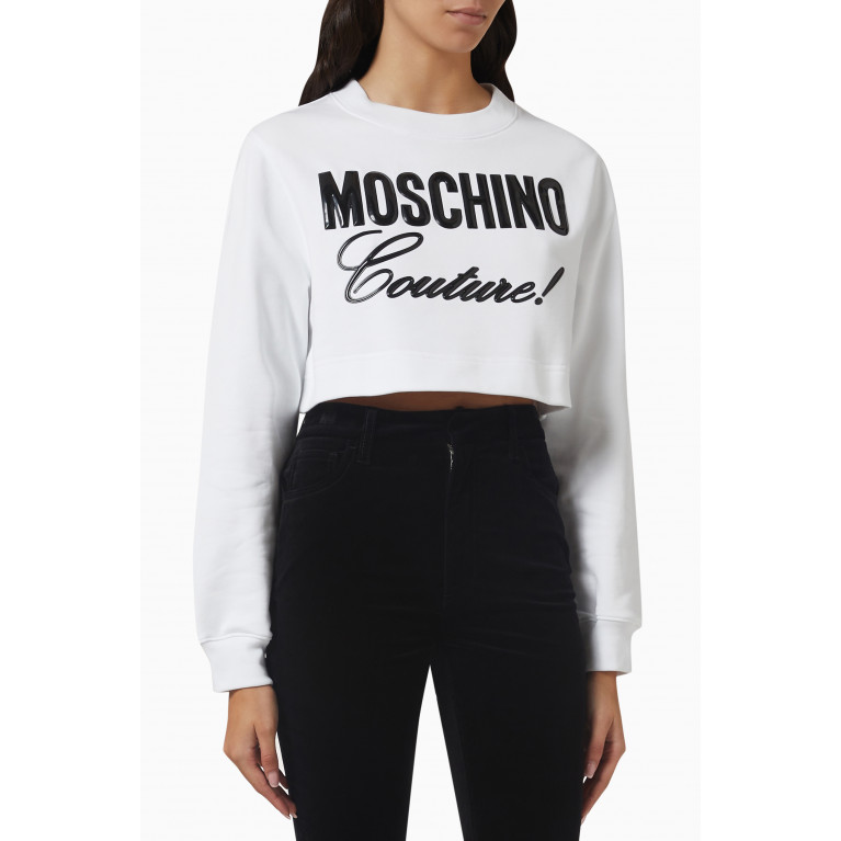 Moschino - 3D Logo Cropped Sweatshirt in Cotton
