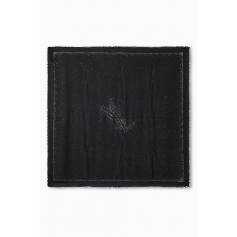 Saint Laurent - Large Dotted Square Scarf in Modal & Cashmere