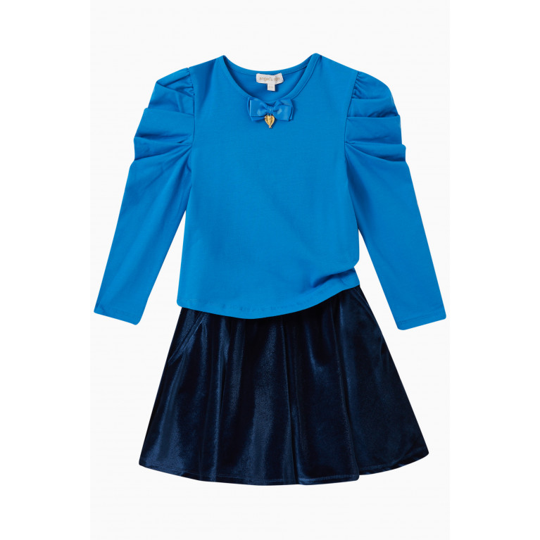 Angel's Face - Bryony Logo Skirt in Velvet Blue