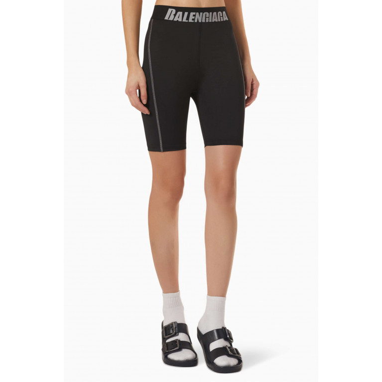 Balenciaga - Logo Waistband Biker Shorts