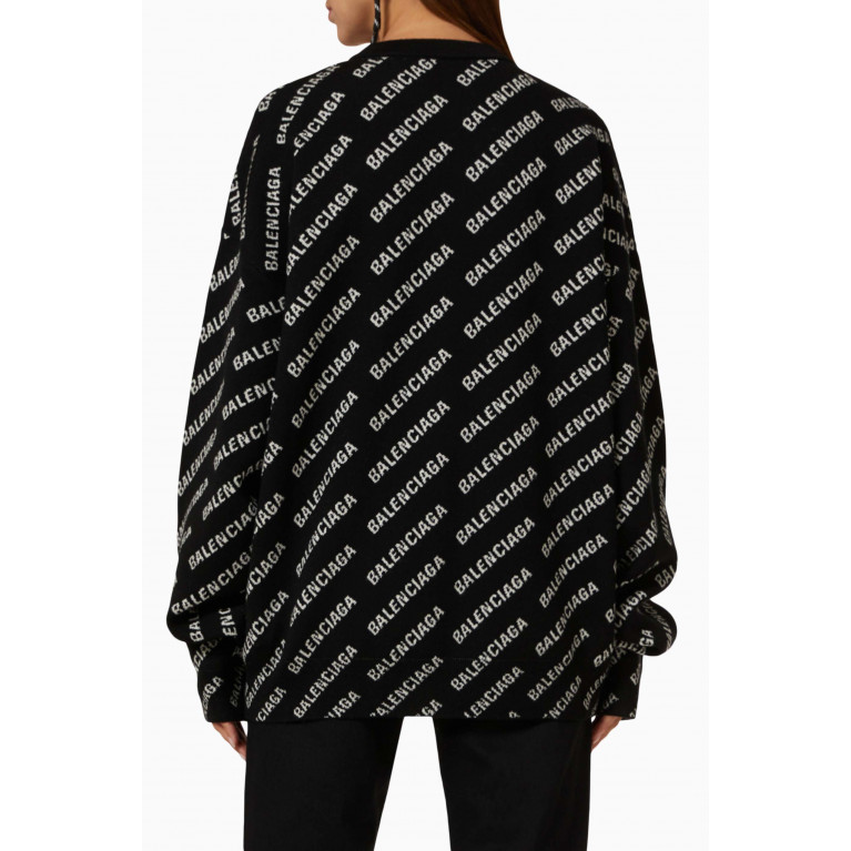 Balenciaga - Mini Allover Logo Sweater in Wool-knit