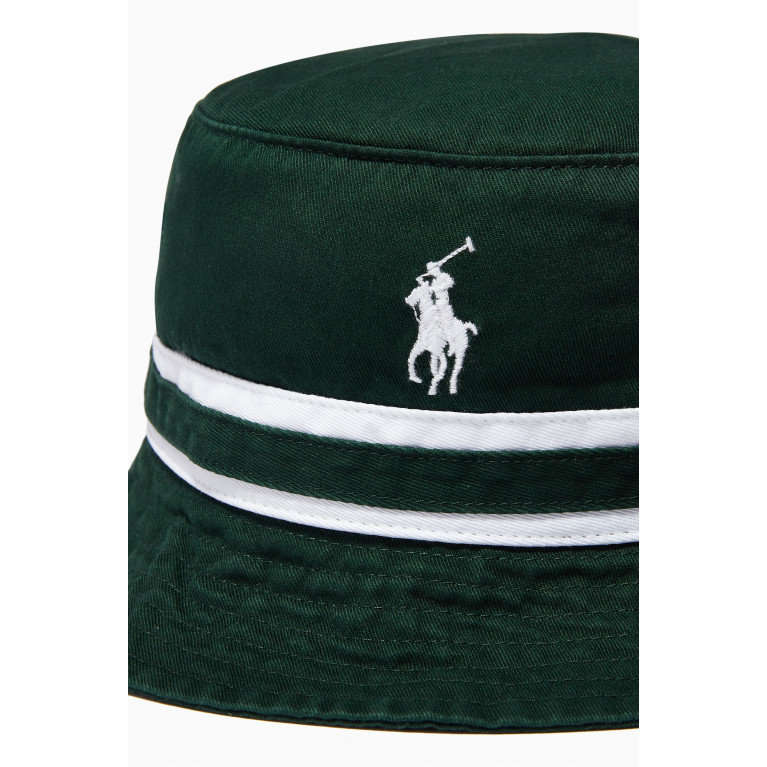 Polo Ralph Lauren - Striped-band Bucket Hat in Cotton Twill