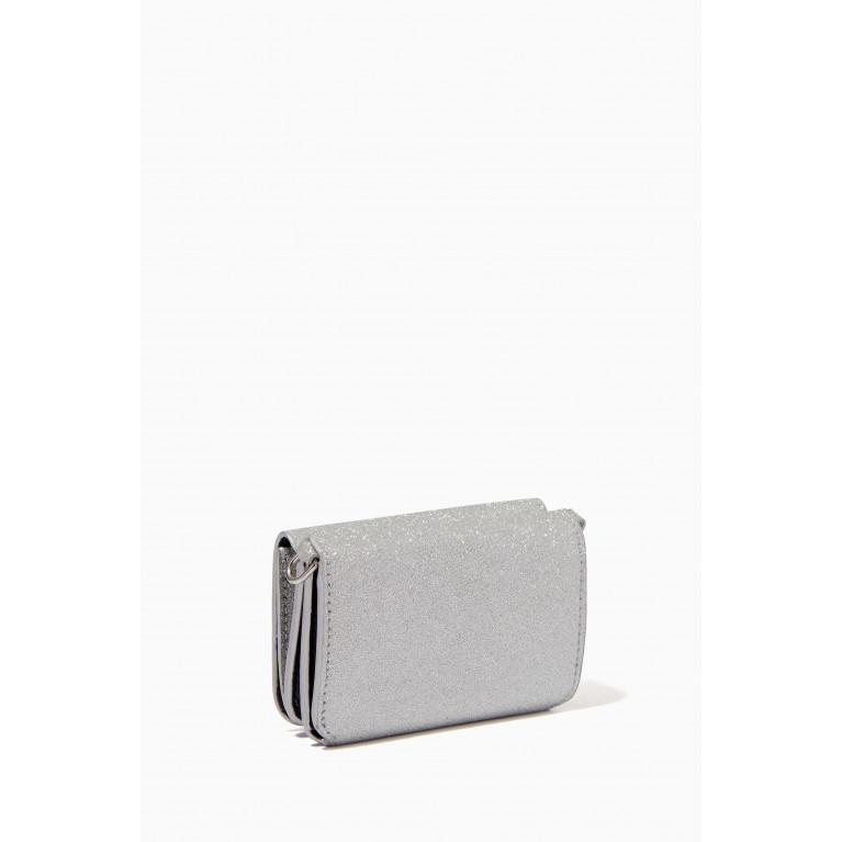 Balenciaga - Mini Cash Wallet on Chain in Glittered-fabric
