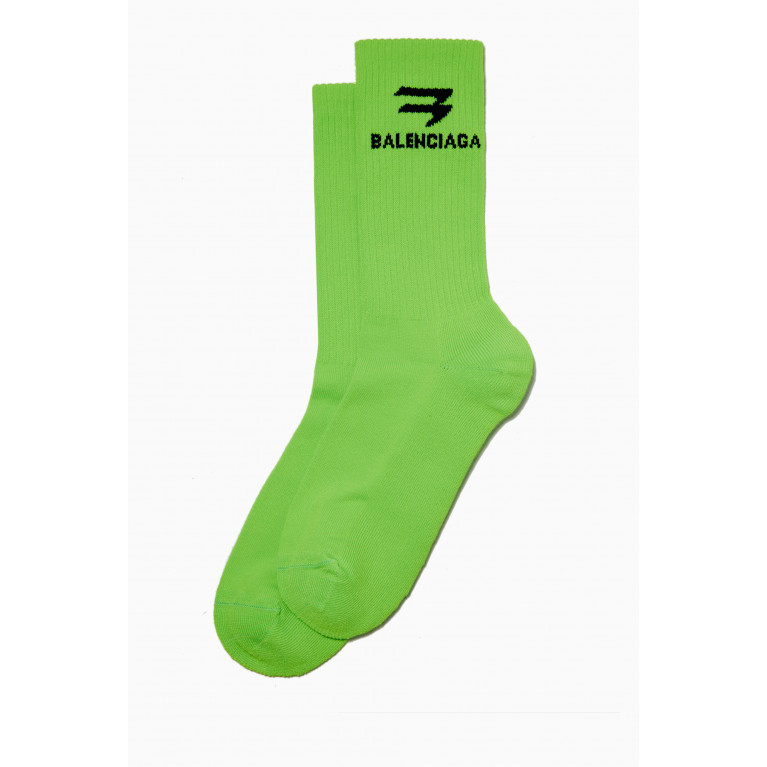 Balenciaga - Balenciaga - New Sporty BB Tennis Socks in Cotton