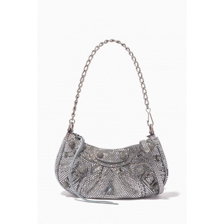Balenciaga - Mini Le Cagole Embellished Shoulder Bag in Suede & Nappa