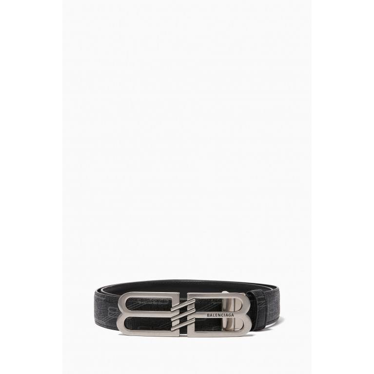 Balenciaga - Reversible Monogram Buckle Belt in Leather