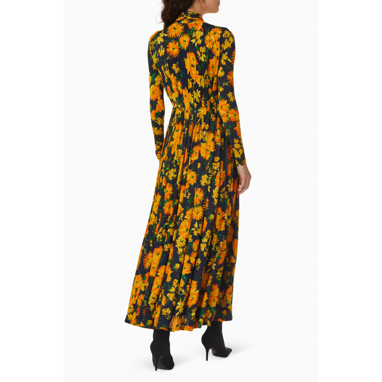 Balenciaga - Floral-print Draped Maxi Dress in Viscose-jersey