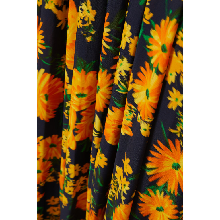 Balenciaga - Floral-print Draped Maxi Dress in Viscose-jersey