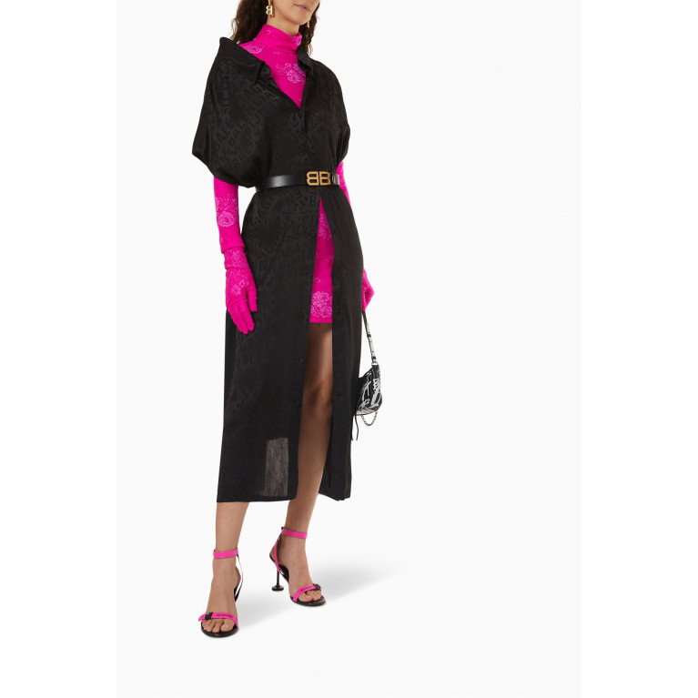 Balenciaga - BB Monogram Raw-cut Midi Dress in Viscose-jacquard
