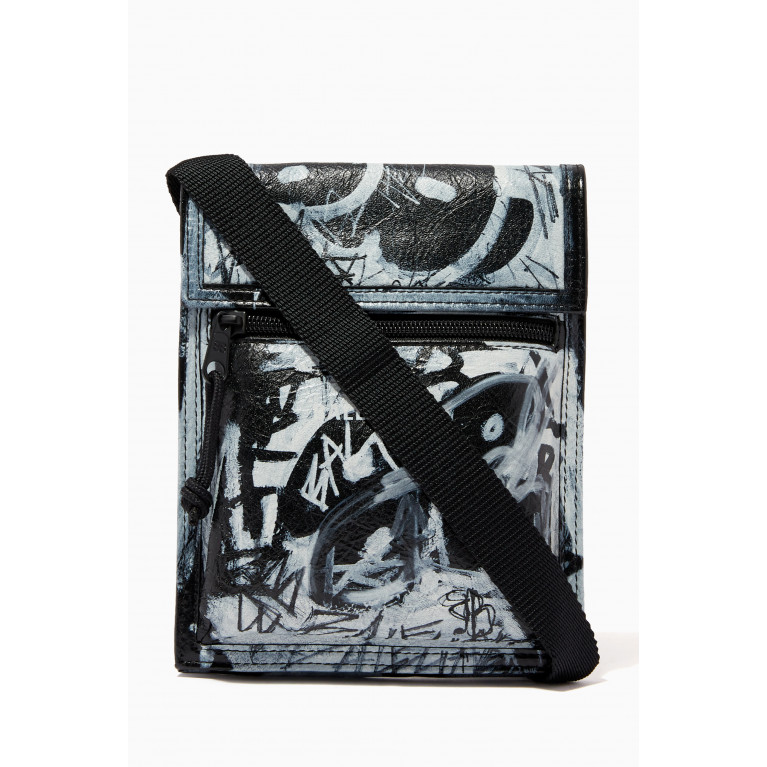Balenciaga - Explorer Pouch with Strap in Grafitti Leather