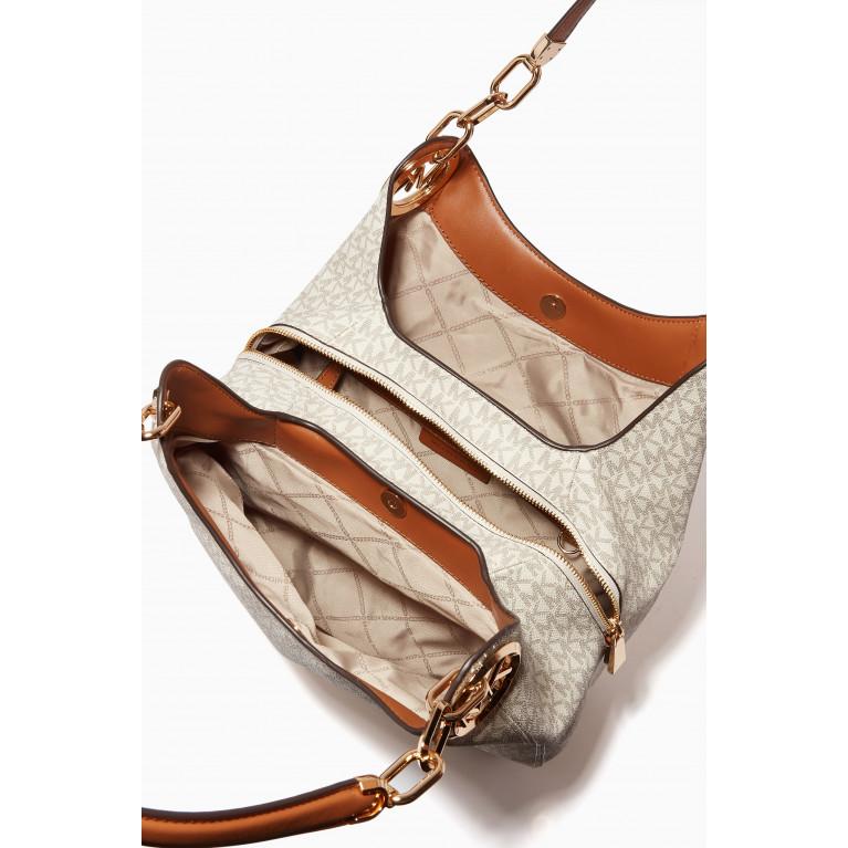 MICHAEL KORS - Large Mina Logo Shoulder Bag in Coated-canvas