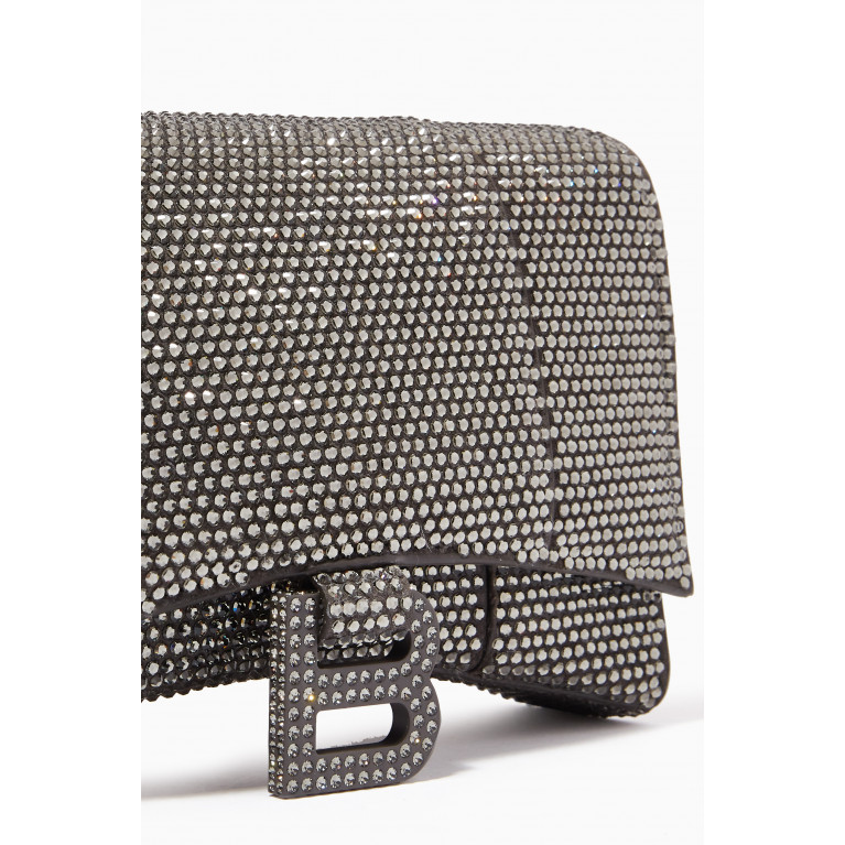 Balenciaga - Hourglass Wallet on Chain with Rhinestones in Leather