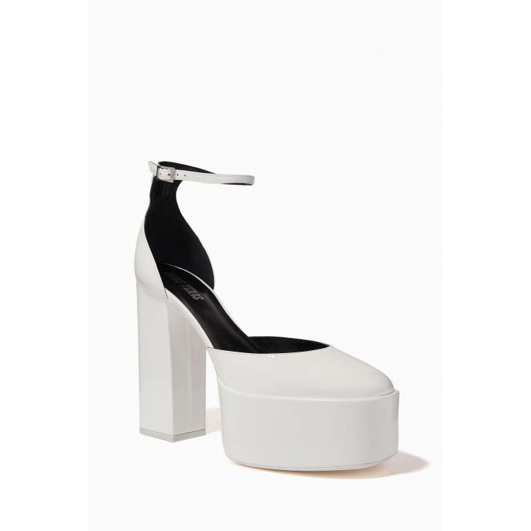 Paris Texas - Dalilah 130mm Heel Sandals in Pstent Leather White