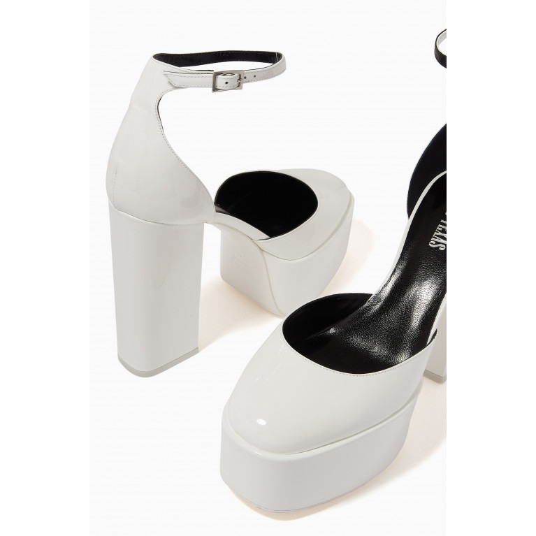 Paris Texas - Dalilah 130mm Heel Sandals in Pstent Leather White