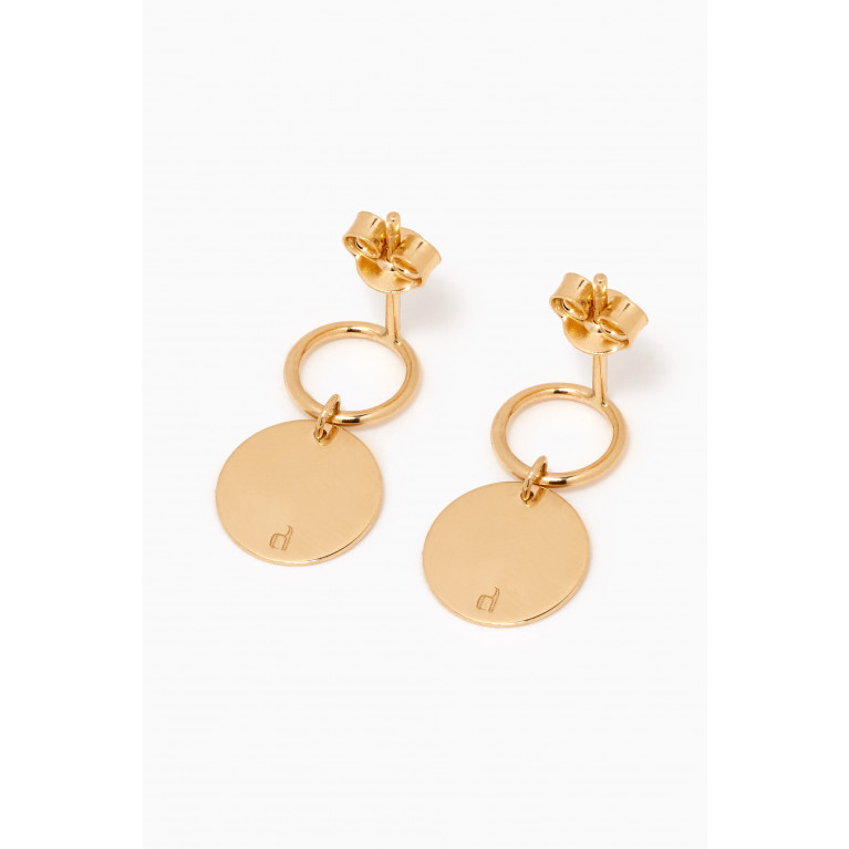 Damas - Galeria Disc Drop Earrings in 18kt Yellow Gold