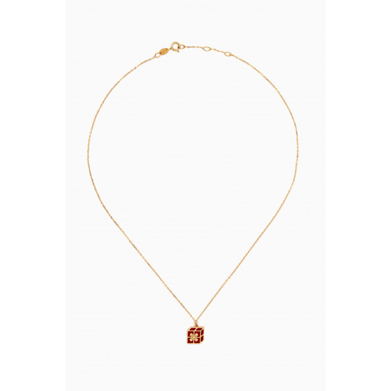 Damas - Christmas Gift Box Double-sided Pendant Necklace in 18kt Yellow Gold