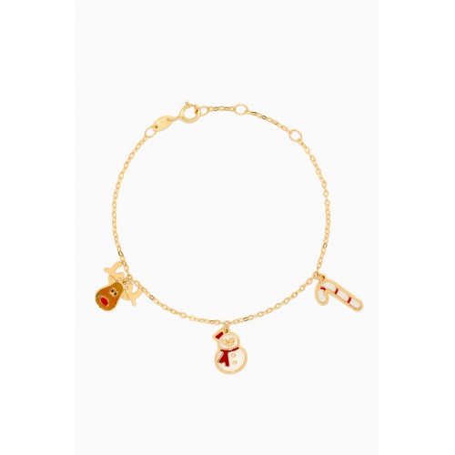 Damas - Christmas Festive Charm Bracelet in 18kt Yellow Gold