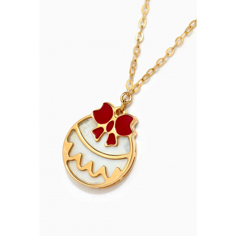Damas - Christmas Bauble Pendant Necklace in 18kt Yellow Gold