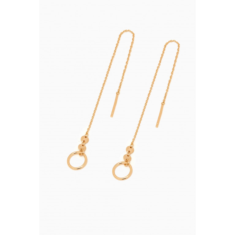 Damas - Galeria Disc Dangle Chain Threader Earrings in 18kt Yellow Gold