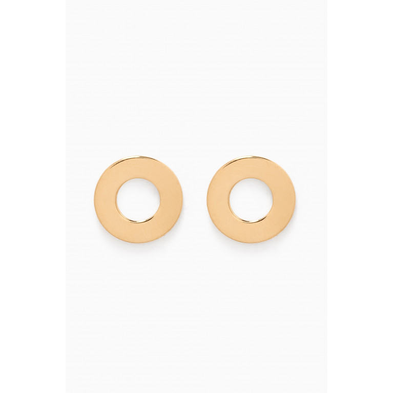 Damas - Galeria Disc Stud Earrings in 18kt Yellow Gold