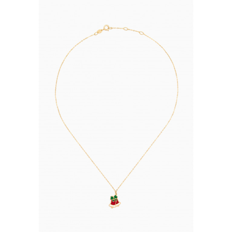 Damas - Christmas Bell Double-sided Pendant Necklace in 18kt Yellow Gold
