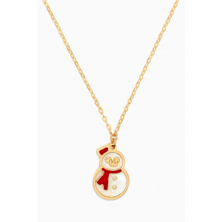 Damas - Christmas Snowman Pendant Necklace in 18kt Yellow Gold