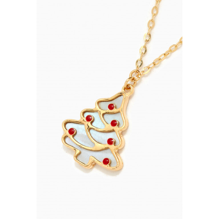 Damas - Christmas Tree Double-sided Pendant Necklace in 18kt Yellow Gold