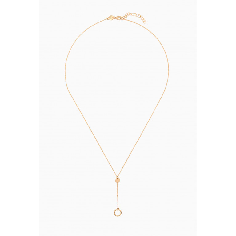 Damas - Galeria Disc Dangle Necklace in 18kt Yellow Gold