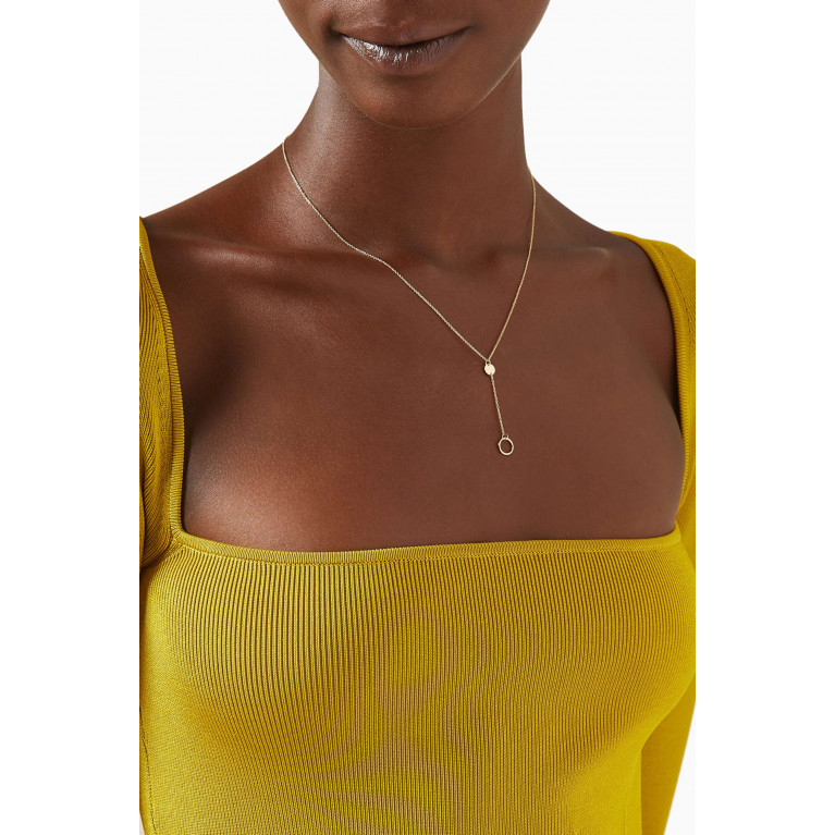 Damas - Galeria Disc Dangle Necklace in 18kt Yellow Gold