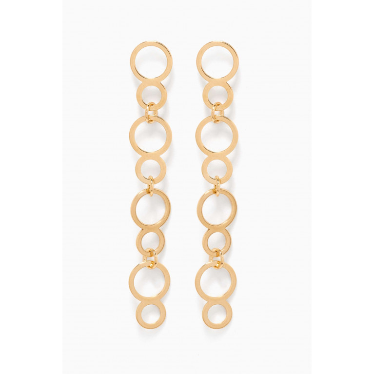 Damas - Galeria Disc Ring Drop Earrings in 18kt Yellow Gold