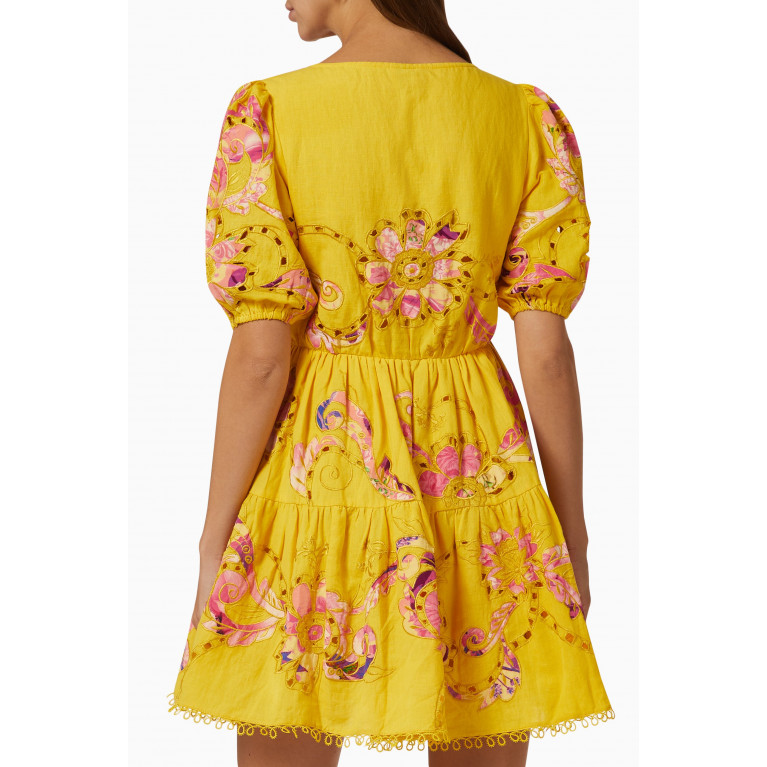 Hemant & Nandita - Floral-embroidered Mini Dress
