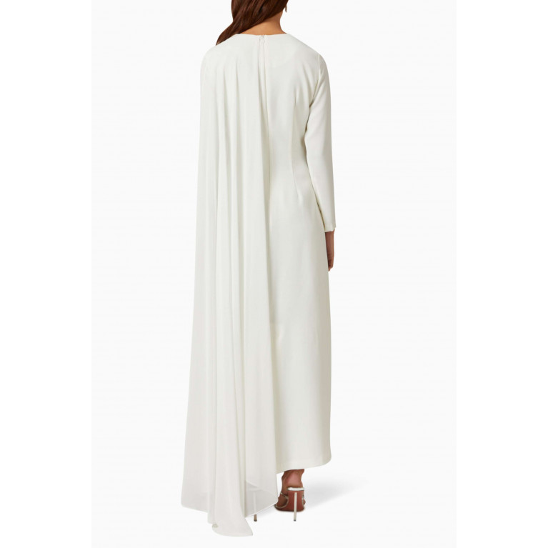 Senna - Jasmin Crystal-embellished Cape Maxi Dress White
