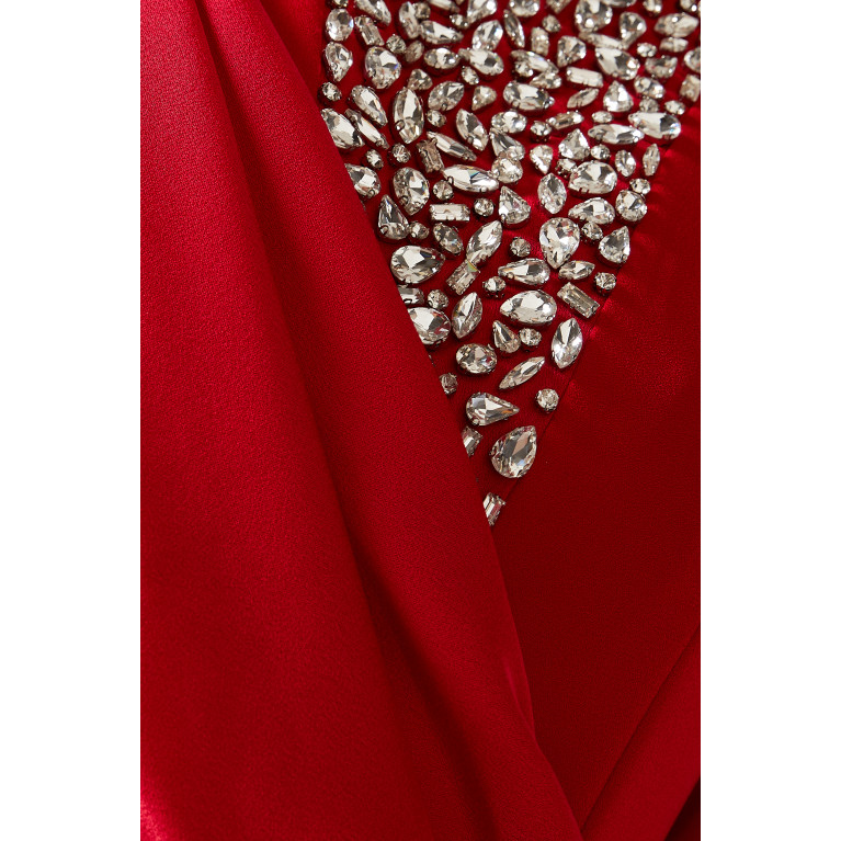 Senna - Queen's Sphere Crystal-embellished Maxi Dress Red