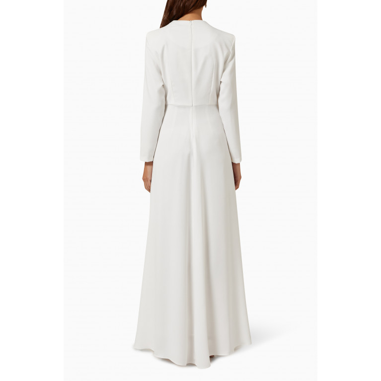Senna - Queen's Sphere Crystal-embellished Maxi Dress White