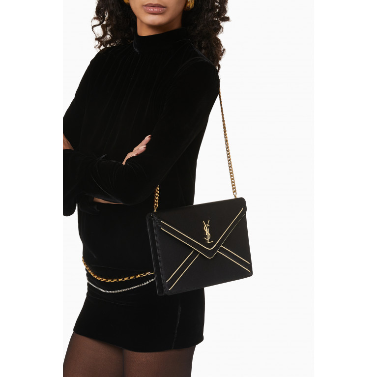 Saint Laurent - Gaby Chain Bag in Silk Satin & Leather