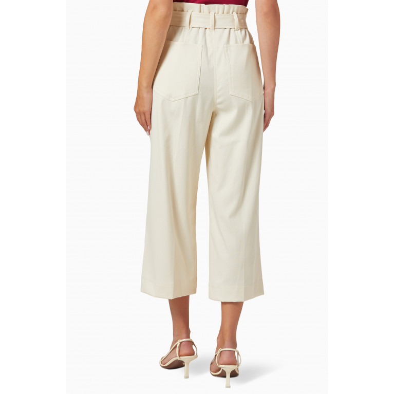 Marella - Teulada Cropped Wide-leg Pants in Stretch-cady Neutral