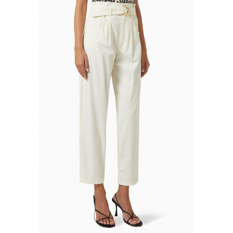 Marella - Pont Cropped Paperbag Pants in Stretch-viscose