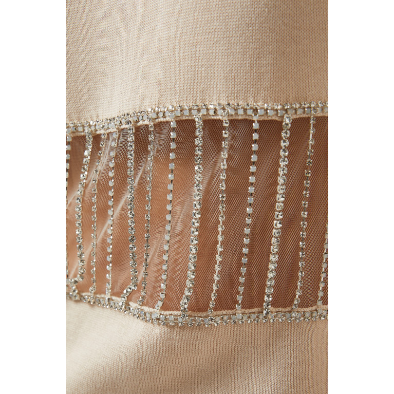 Izaak Azanei - Crystal-embellished Chain Sleeveless Top in Merino Wool