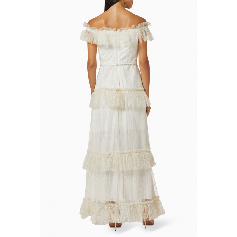 Amri - Off-shoulder Tiered Dress White