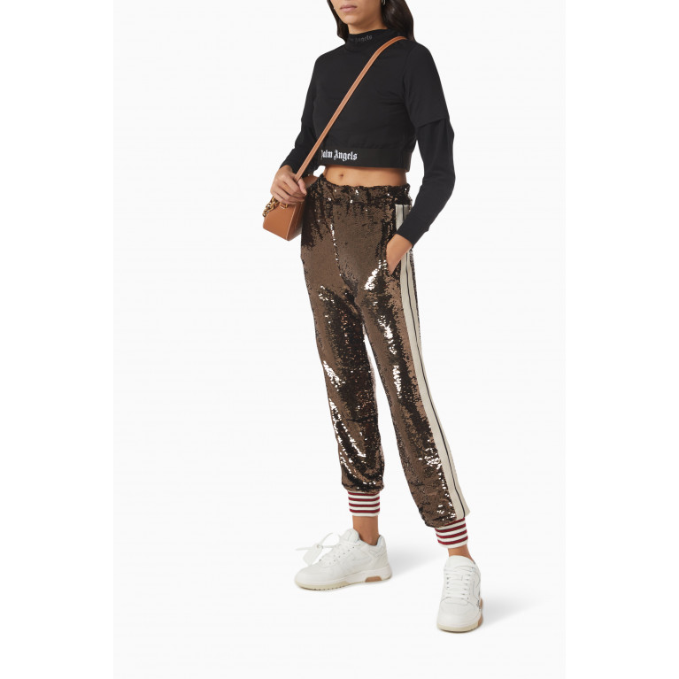 Palm Angels - Embellished Track Pants in Stretch Rayon
