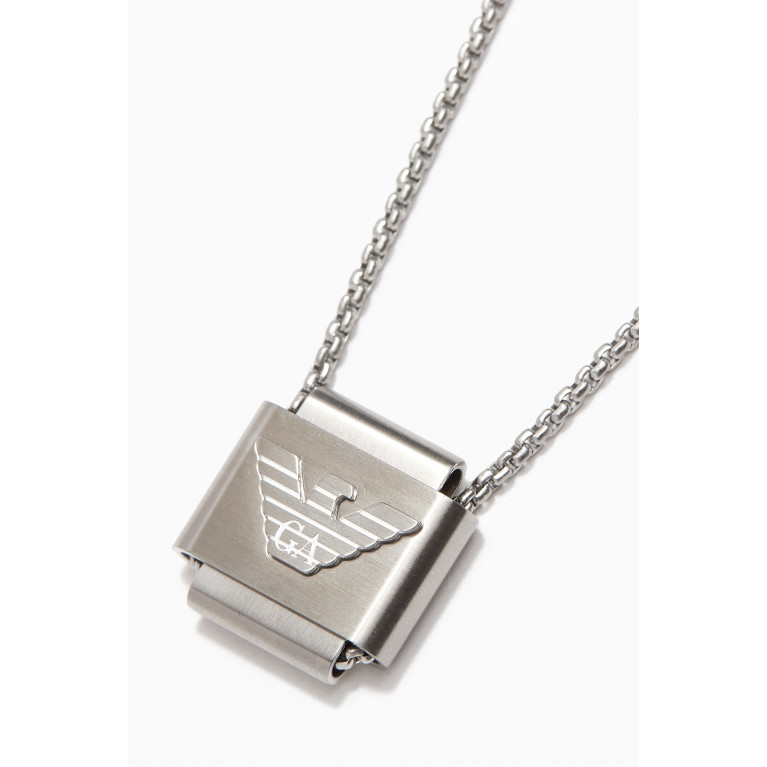 Emporio Armani - Eagle Logo Necklace in Stainless Steel