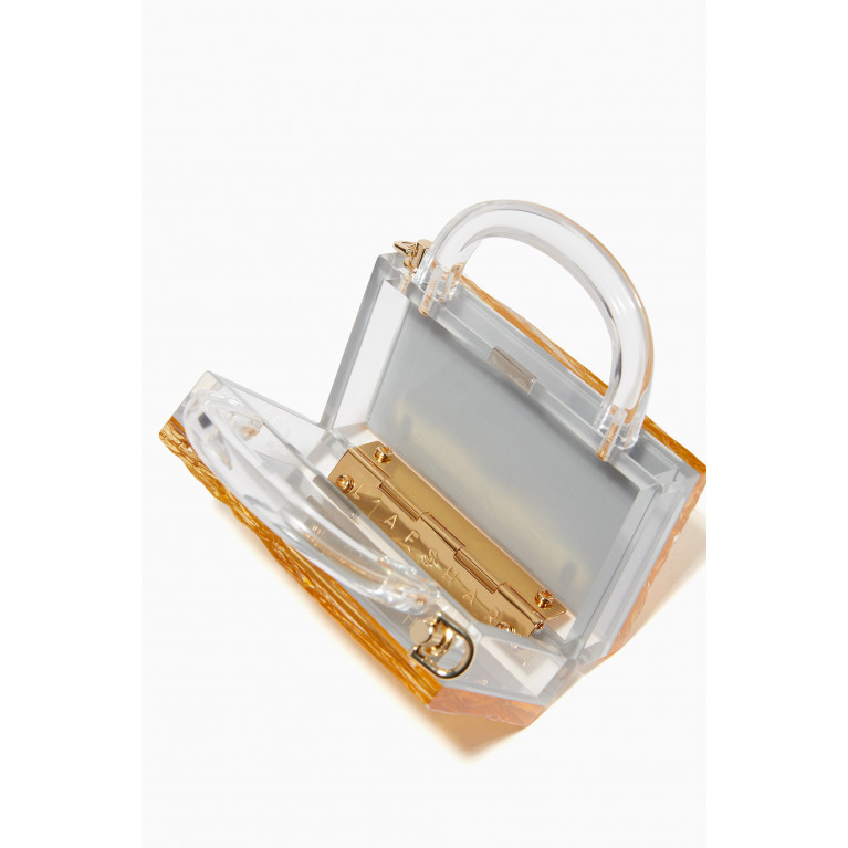 L'AFSHAR - Mini Leon Top-handle Bag in Mirror-acrylic
