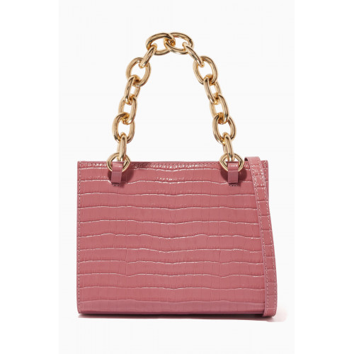 L'AFSHAR - Gaia Top-handle Bag in Croc-embossed Leather