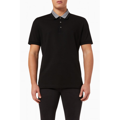 Ferragamo - Gancini Logo Polo T-shirt in Cotton-piqué Black