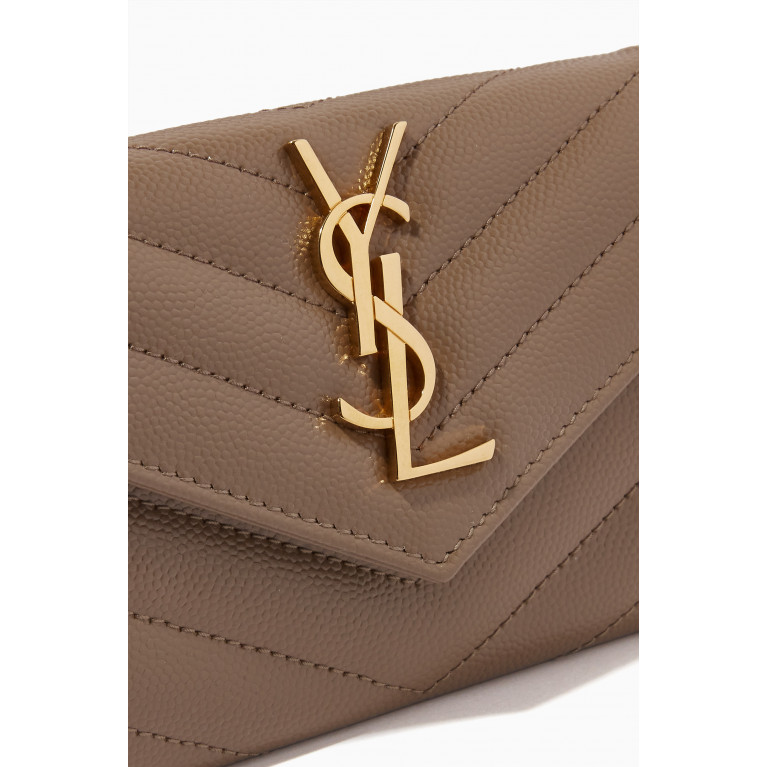 Saint Laurent - Small Cassandre Envelope Wallet in Matelassé Leather