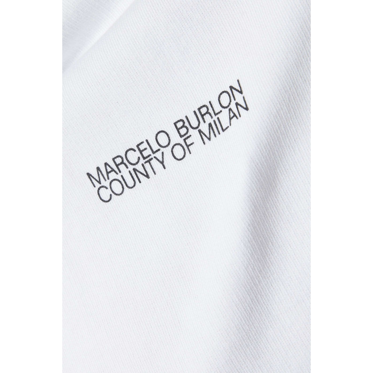 Marcelo Burlon - Tempera Over Cross Logo Hoodie in Cotton-fleece
