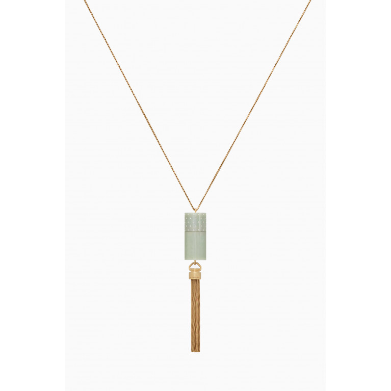 Saint Laurent - Saint Laurent - Angelica Mini Tube Necklace in Plexiglass & Metal