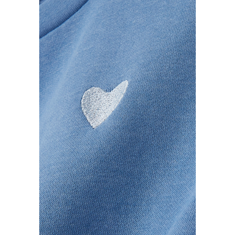 Name It - Embroiderd Heart Sweatshirt in Cotton Blue