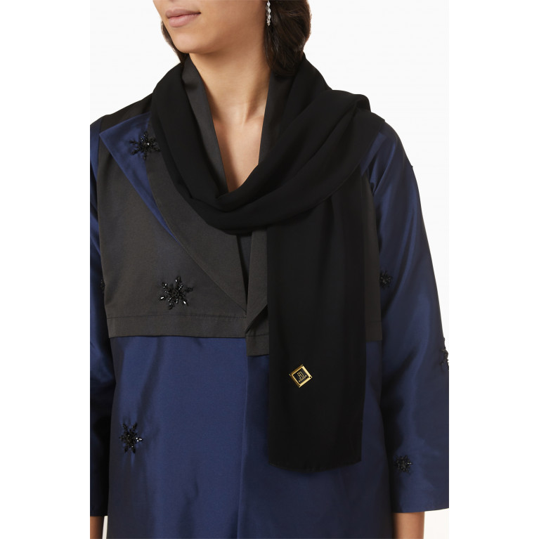 R-Design - Embellished Two-tone Abaya in Taffeta