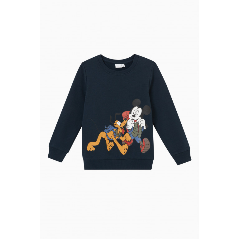 Name It - Mickey Mouse Sweatshirt in Cotton Blue